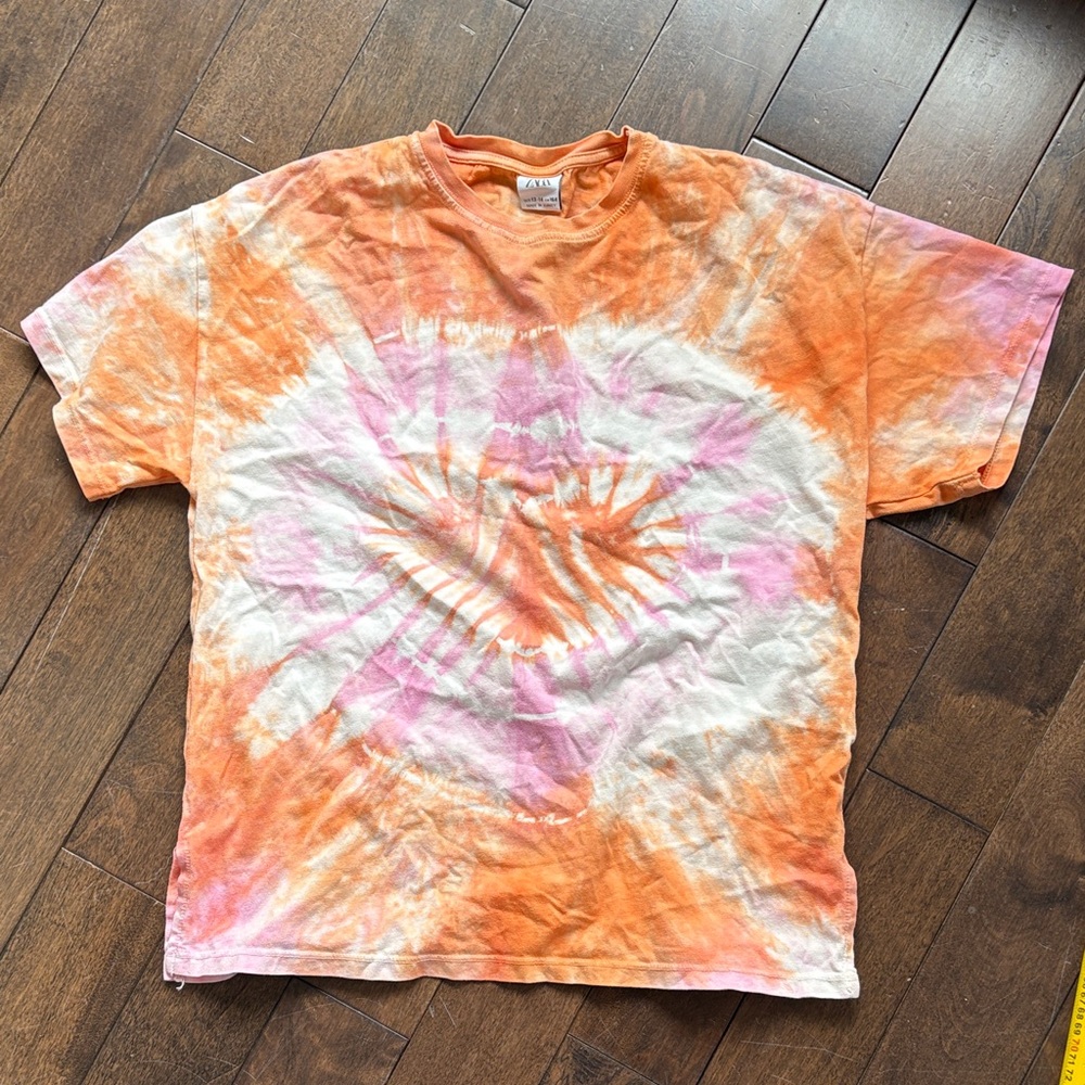 Zara sz 13-14 Kids Tie-Dye Short Sleeve Tee - Orange & Pink